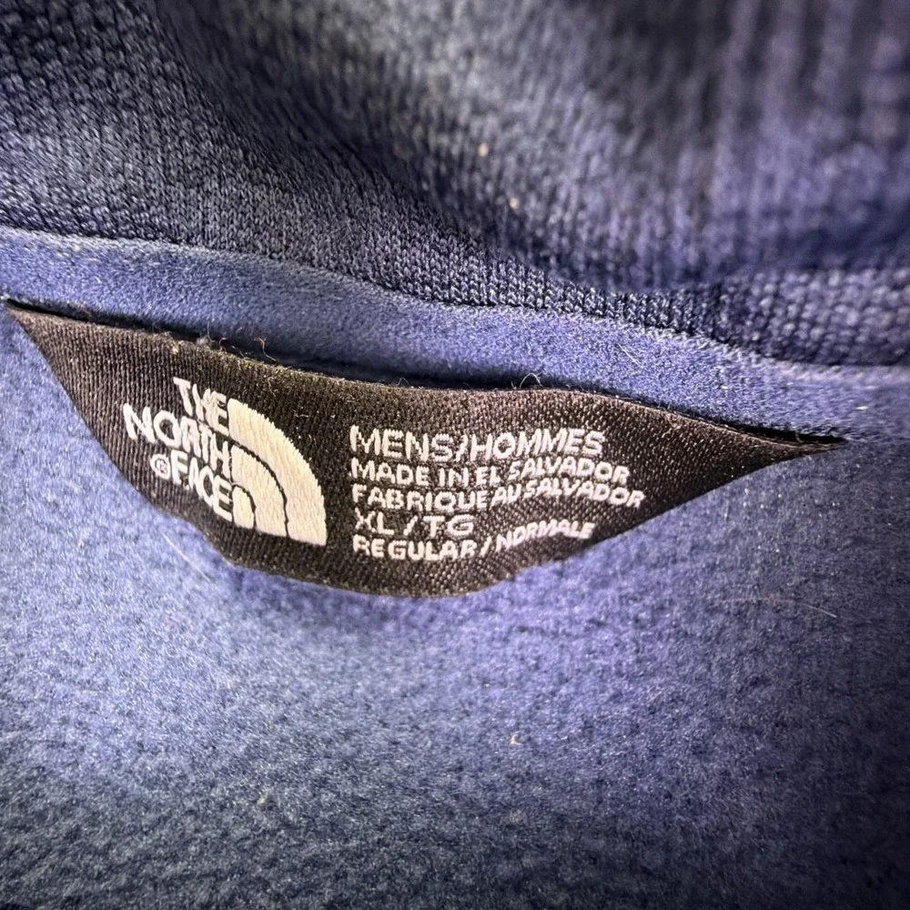 The North Face Pullover Men XL Heather-Navy-Blue 1/4 Zip Fleece Lined Sweatshirt